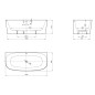 Ideal Standard Dea - Baignoire îlot, 1800x800 mm, blanc/noir T9940V3 Ideal Standard Dea - Baignoire îlot, 1800x800 mm, blanc/noir T9940V3