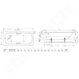 Bette Form - Baignoire encastrable 1400x700 mm, BetteGlaze Plus, blanc 2940-000PLUS