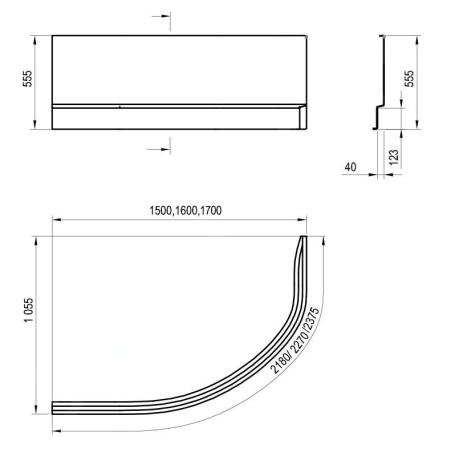 Ravak Panneaux de bain - Panneau frontal  A 150 L pour baignoire Rosa II, 1500 mm, gauche, blanc CZK1200AN0