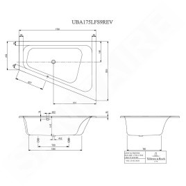 Villeroy & Boch Loop&Friends - Baignoire 1350x1750x440 mm, droite, blanc UBA175LFS9REV-01