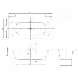Villeroy & Boch Loop&Friends - Baignoire 1800x800 mm, blanc UBA180LFS2V-01