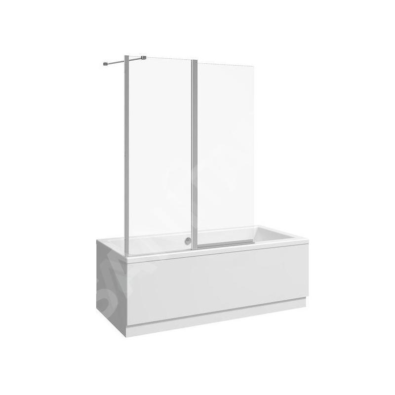 Jika Nion - Paroi de baignoire en deux parties G/D, 1150x1500 mm, Jika perla Glass, argent/verre arctique H2572N60026661