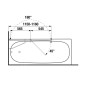 Jika Nion - Paroi de baignoire en deux parties G/D, 1150x1500 mm, Jika perla Glass, argent/verre arctique H2572N60026661