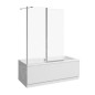 Jika Nion - Paroi de baignoire en deux parties G/D, 1150x1500 mm, Jika perla Glass, argent/verre transparent H2572N60026681