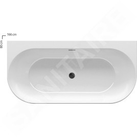 Ravak Freedom - Baignoire autoportante 1660x800 mm, noir/blanc XC00100027