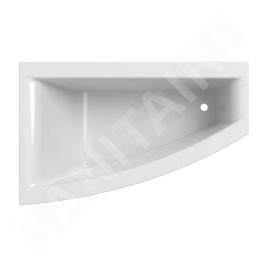 Geberit Selnova Square - Baignoire asymétrique 1600x1000x470 mm, gauche, blanc 554.292.01.1
