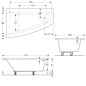 Geberit Selnova Square - Baignoire asymétrique 1700x1050x470 mm, gauche, blanc 554.293.01.1 Geberit Selnova Square - Baignoire asymétrique 1700x1050x470 mm, gauche, blanc 554.293.01.1