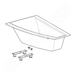 Geberit Selnova Square - Baignoire asymétrique 1700x1050x470 mm, gauche, blanc 554.293.01.1