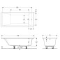 Geberit Selnova Square - Baignoire 1700x750x420 mm, blanc 554.385.01.1 Geberit Selnova Square - Baignoire 1700x750x420 mm, blanc 554.385.01.1