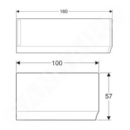 Geberit Selnova - Panneau frontal pour baignoire d'angle droite Selnova, 1600 mm, blanc 554.875.01.1