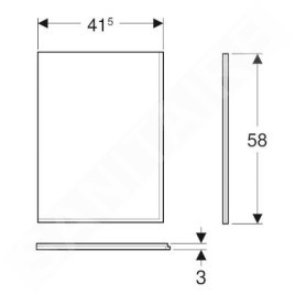 Geberit Selnova Square - Panneau latéral pour bain asymétrique, 415 mm, blanc 554.894.01.1