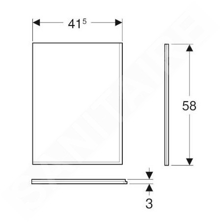 Geberit Selnova Square - Panneau latéral pour bain asymétrique, 415 mm, blanc 554.894.01.1