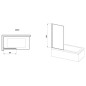 Ravak Nexty - Pare-baignoire 800x1400 mm, blanc/verre clair 7O840100Z1