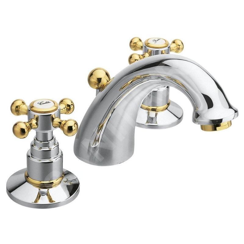 Sapho Antea - Mitigeur de lavabo avec vidage, installation à 3 trous, chrome/doré 3022 Sapho Antea - Mitigeur de lavabo avec vidage, installation à 3 trous, chrome/doré 3022