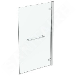Ideal Standard i.Life - Paroi de baignoire avec porte-serviette, 900 mm, droite, silver bright / verre clair T4888EO