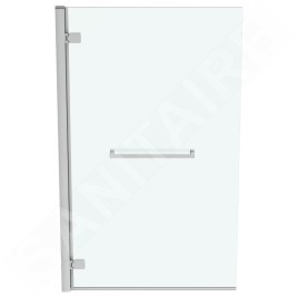 Ideal Standard i.Life - Paroi de baignoire avec porte-serviette, 900 mm, gauche, silver bright / verre clair T4889EO
