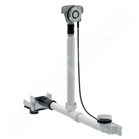 Geberit Accessoires - Garniture de vidage et de trop-plein pour baignoire, pour le raccordement mural, chrome 154.246.00.6