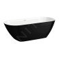 Laufen Lua - Baignoire en îlot, 170x75 cm, ClickClack, noir/blanc H2200820640001