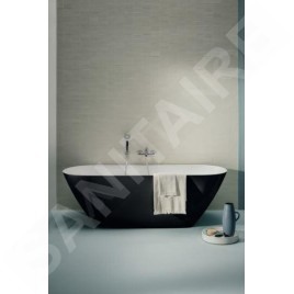 Laufen Lua - Baignoire en îlot, 170x75 cm, ClickClack, noir/blanc H2200820640001