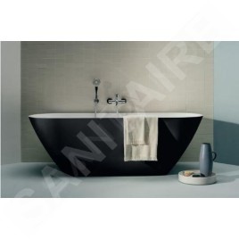 Laufen Lua - Baignoire en îlot, 170x75 cm, ClickClack, noir/blanc H2200820640001