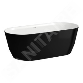 Laufen Pro - Baignoire 165x75 cm, noir brillant/blanc H2399520640001