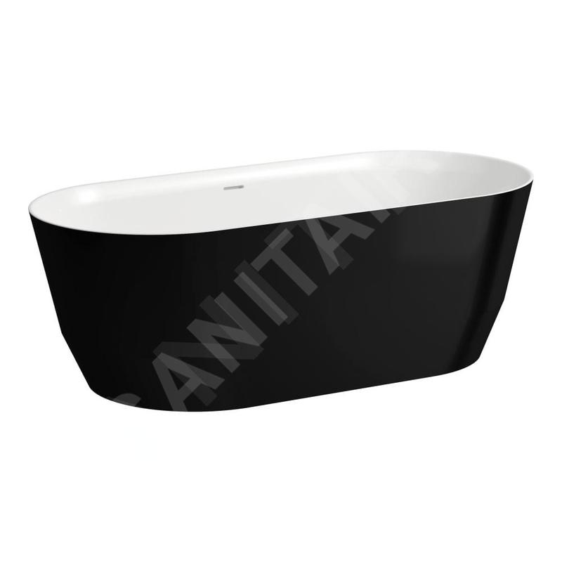Laufen Pro - Baignoire 165x75 cm, noir brillant/blanc H2399520640001 Laufen Pro - Baignoire 165x75 cm, noir brillant/blanc H2399520640001