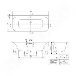 Villeroy & Boch Loop&Friends - Baignoire 180x80 cm, blanc alpin UBA180LSF9CS00V-01