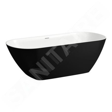 Laufen Lua - Baignoire 170x75 cm, noir mat/blanc H2200820680001