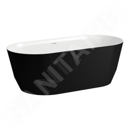 Laufen Pro - Baignoire 165x75 cm, noir mat/blanc H2399520680001