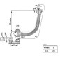 Ravak Garnitures de vidage - Kit vidange et trop-plein pour baignoire, longueur 570 cm, blanc mat X01843