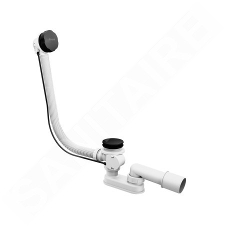 Ravak Garnitures de vidage - Kit vidange et trop-plein pour baignoire, longueur 800 mm, noir X01846