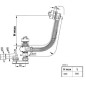 Ravak Garnitures de vidage - Kit vidange et trop-plein pour baignoire, longueur 800 mm, noir X01846