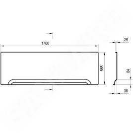 Ravak Panneaux de bain - Tablier frontal pour baignoires, 170 cm, blanc X000001695