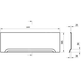 Ravak Panneaux de bain - Tablier frontal pour baignoires, 160 cm, blanc X000001696