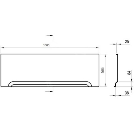 Ravak Panneaux de bain - Tablier frontal pour baignoires, 160 cm, blanc X000001696