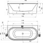 Ravak Ypsilon Wall - Baignoire autoportante, 1780x860 mm, blanche XC00100047 Ravak Ypsilon Wall - Baignoire autoportante, 1780x860 mm, blanche XC00100047