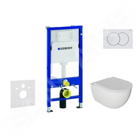 Geberit Duofix - Set de bâti-support, cuvette Oudee et abattant softclose, plaque de déclenchement Delta01, blanc alpin