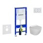 Geberit Duofix - Set de bâti-support, cuvette Gaia et abattant softclose, plaque de déclenchement Delta01, blanc alpin