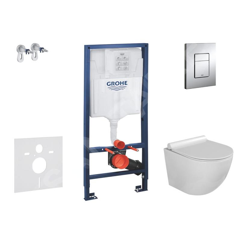 Grohe Rapid SL - Set de bâti-support, cuvette Gaia et abattant softclose, plaque de déclenchement Skate Cosmopolitan, chrome Grohe Rapid SL - Set de bâti-support, cuvette Gaia et abattant softclose, plaque de déclenchement Skate Cosmopolitan, chrome