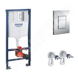 Grohe Rapid SL - Set de bâti-support, cuvette Gaia et abattant softclose, plaque de déclenchement Skate Cosmopolitan, chrome