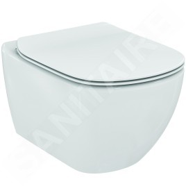 Ideal Standard Tesi - Cuvette de toilette suspendue avec abattant SoftClose, AquaBlade, blanc T354601