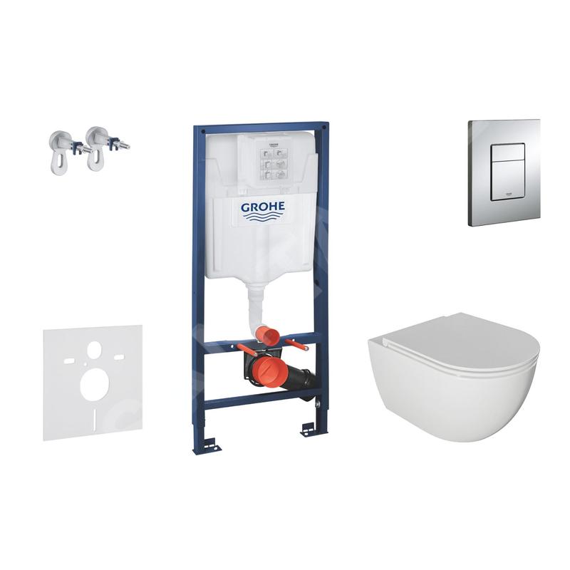 Grohe Rapid SL - Set de bâti-support, cuvette Oudee et abattant softclose, plaque de déclenchement Skate Cosmopolitan, chrome Grohe Rapid SL - Set de bâti-support, cuvette Oudee et abattant softclose, plaque de déclenchement Skate Cosmopolitan, chrome