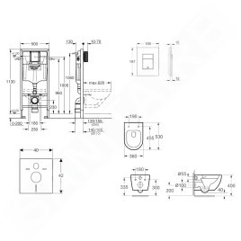 Grohe Rapid SL - Set de bâti-support, cuvette Oudee et abattant softclose, plaque de déclenchement Skate Cosmopolitan, chrome