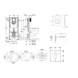 Grohe Rapid SL - Set de bâti-support, cuvette Arkas et abattant softclose, plaque de déclenchement Skate Cosmopolitan, chrome