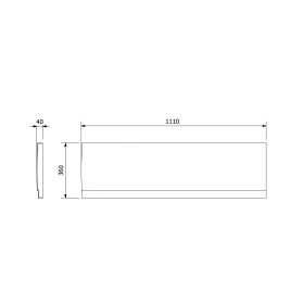 Polysan Deep Plain - Panneau frontal, 110, droit, 110x36 mm, blanc 83659