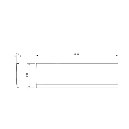 Polysan Deep Plain - Panneau frontal, 110, droit, 110x36 mm, blanc 83659