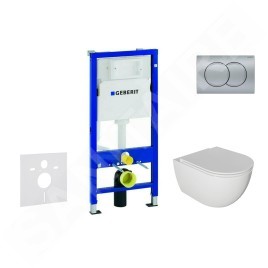 Geberit Duofix - Set de bâti-support, cuvette Oudee et abattant softclose, plaque de déclenchement Delta01, chrome mat