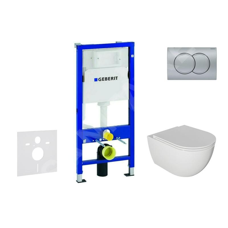 Geberit Duofix - Set de bâti-support, cuvette Oudee et abattant softclose, plaque de déclenchement Delta01, chrome mat