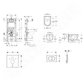 Geberit Duofix - Set de bâti-support, cuvette Oudee et abattant softclose, plaque de déclenchement Delta01, chrome mat