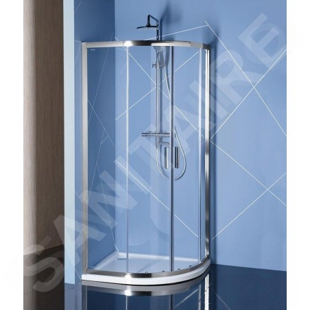 Polysan Easy Line - Paroi de douche quart de cercle, 1000 x 800 mm, aluminium/verre clair EL2915